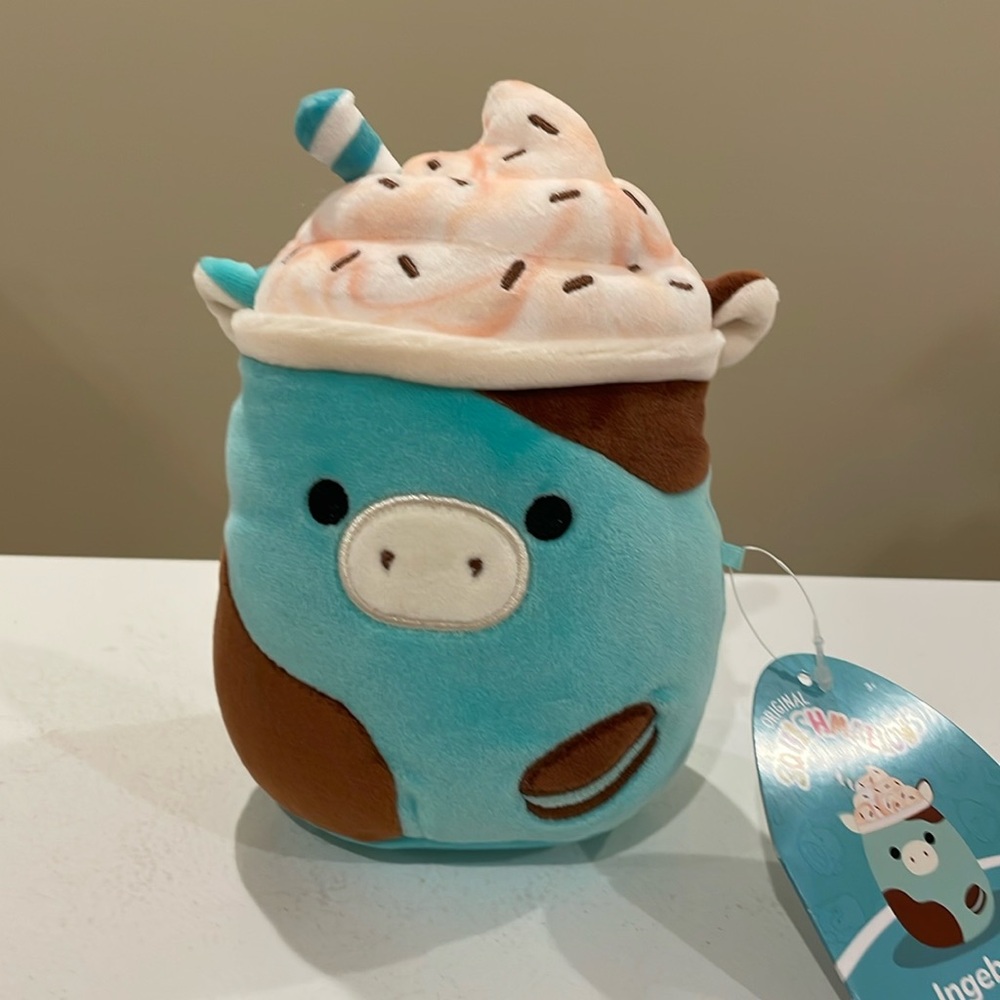 NWT 5” Ingeborg the Mint Chocolate Milkshake Cow Squishmallow -Crossover SquadS2